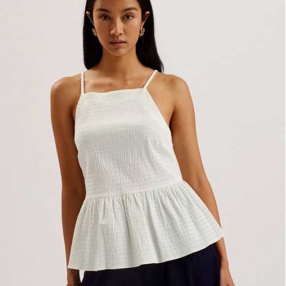 NWT Ted Baker White Tank Top Size 6 - Picture 1 of 7